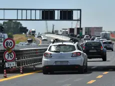 18 luglio 2017.Autovie Venete .Autostrada A4, cantieri terza corsia, conci, cartelloni stradali, cantiere sul Tagliamento, caselli autostradali, turismo, avvisi vs furti e abbandono animali, Alvisopoli..Copyright Foto Petrussi / Ferraro Simone