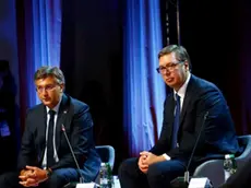 Il premier croato Andrej Plenkovic (sin.) e il presidente serbo Aleksandar Vucic