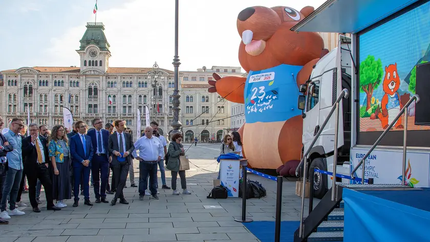 La mascotte dell’evento in piazza Unità lo scorso ottobre