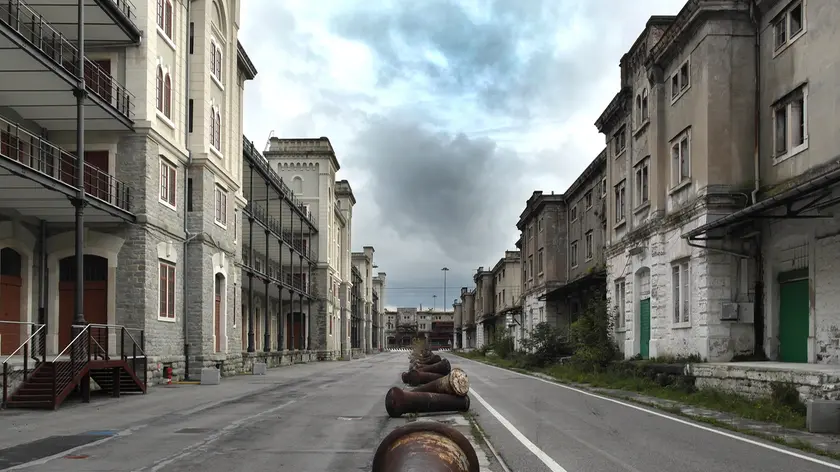 Una suggestiva immagine del Porto Vecchio di Trieste