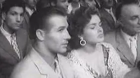Il pugile Tiberio Mitri e l’attrice Fulvia Franco. Negli archivi dell’Istituto Luce ci sono diversi filmati su di loro.