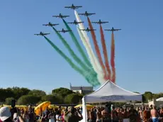 Le Frecce tricolori a Grado negli scorsi anni (Foto Bonaventura)