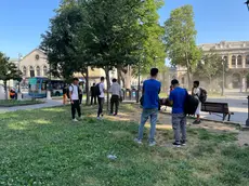 Piazza libertà sabato mattina, il giorno dopo lo sgombero del Silosi di Trieste