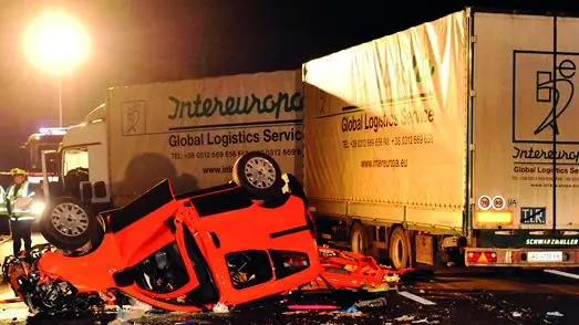 Il drammatico incidente di 11 anni fa (foto Bruni)