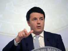 Foto Fabio Cimaglia / LaPresse.18-04-2014 Roma.Politica.Conferenza stampa al termine del Consiglio dei Ministri n°14.Nella foto Matteo Renzi..Photo Fabio Cimaglia / LaPresse.18-04-2014 Rome (Italy).Press conference after the Council of Ministers No. 14.In the photo Matteo Renzi