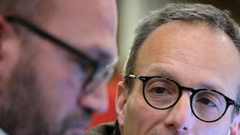 Luca Salvati e Francesco Russo i consiglieri del Pd lunedì sera in aula. Foto Massimo Silvano