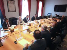 Il vertice in prefettura della Commissione parlamentare antimafia (foto Lasorte)