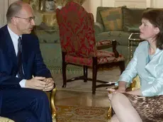 Italian Prime Minister Enrico Letta (L) meets his Slovenian counterpart Alenka Bratusek (R) at Chigi Palace in Rome, Italy, 12 June 2013. ANSA/CLAUDIO PERI