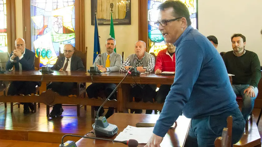 Bonaventura Monfalcone-17.04.2018 Riunione con i sindacati dei vigili del fuoco-Sala del Consiglio-Grado-foto di Katia Bonaventura