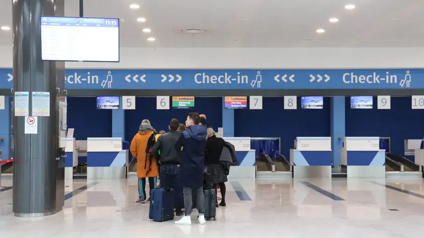 L'area check-in del Trieste Airport