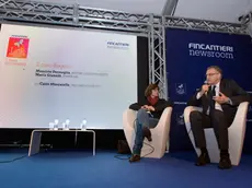 Il rettore Maurizio Fermeglia (sulla destra) mentre interviene a Link (foto Francesco Bruni)