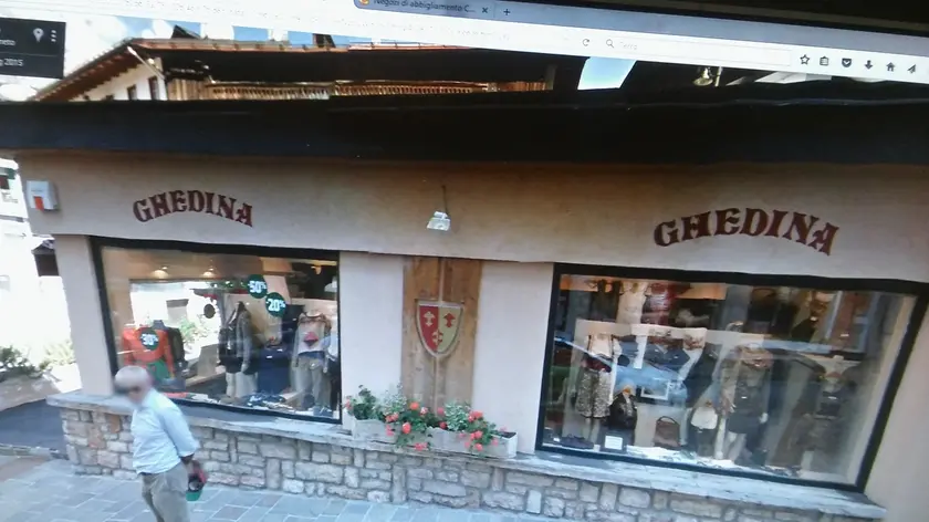 Il negozio Ghedina a Cortina