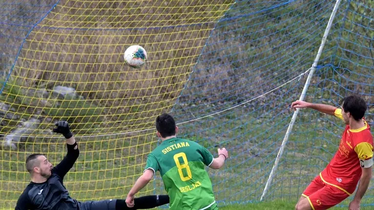 Foto BRUNI Trieste 15.12..2019 Calcio:Sistiana-Pro Romans--Goal del sistiana-1-0