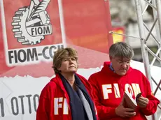 Il segretario Generale FIOM Maurizio Landini e il segretario Generale CGIL Susanna Camusso in un'immagine del 21 ottobre 2011.ANSA/MASSIMO PERCOSSI