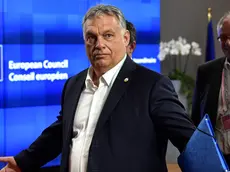FILE PHOTO: Hungary's Prime Minister Viktor Orban leaves after a meeting of an EU summit on a coronavirus recovery package at the European Council building in Brussels on July 18, 2020. John Thys/Pool via REUTERS/File Photo