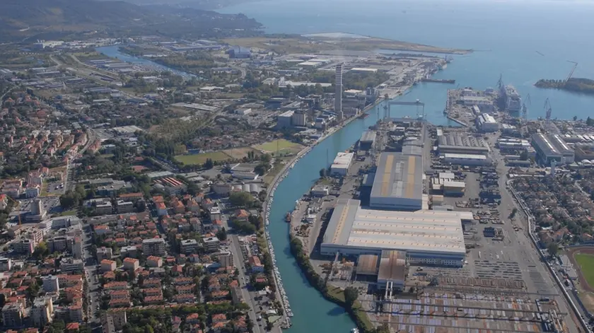 Una veduta aerea di Monfalcone