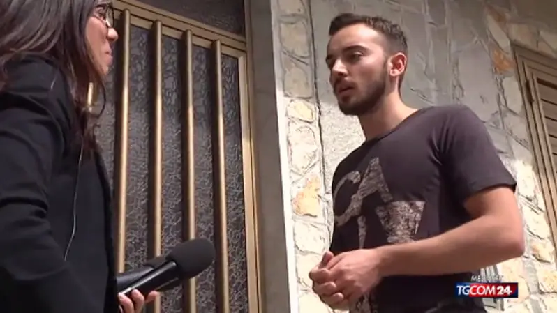 Giosuè Ruotolo, sospettato di aver commesso il duplice omicidio, durante un'intervista televisiva