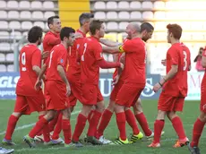 Foto BRUNI 26.03.17 Calcio:Triestina - VIgasio--serafini segna il gol dell 1-0