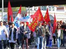 Foto di repertorio che illustra una protesta dei dipendenti Flex