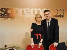 Presenters Fabio Fazio (R) and Luciana Litizzetto photographed during the presentation to the press of the 63th Italian song Festival of Sanremo, in Sanremo, 04 February 2013. ANSA / RICCARDO DALLE LUCHE