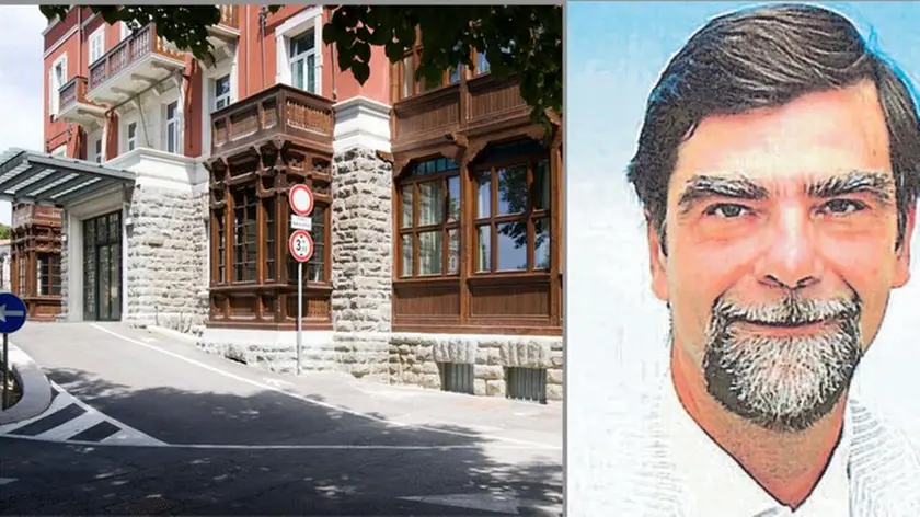 Francesco Mahnic il noto oculista aveva da poco compiuto settant’anni. A sinistra il Sanatorio triestino