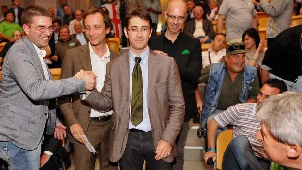Pagnacco 27 maggio 2012.Congresso della Lega Nord presso l'auditorium delle scuole medie..Piasente vince le elezioni..Telefoto Copyright Petrussi Foto Press / Ferraro Simone