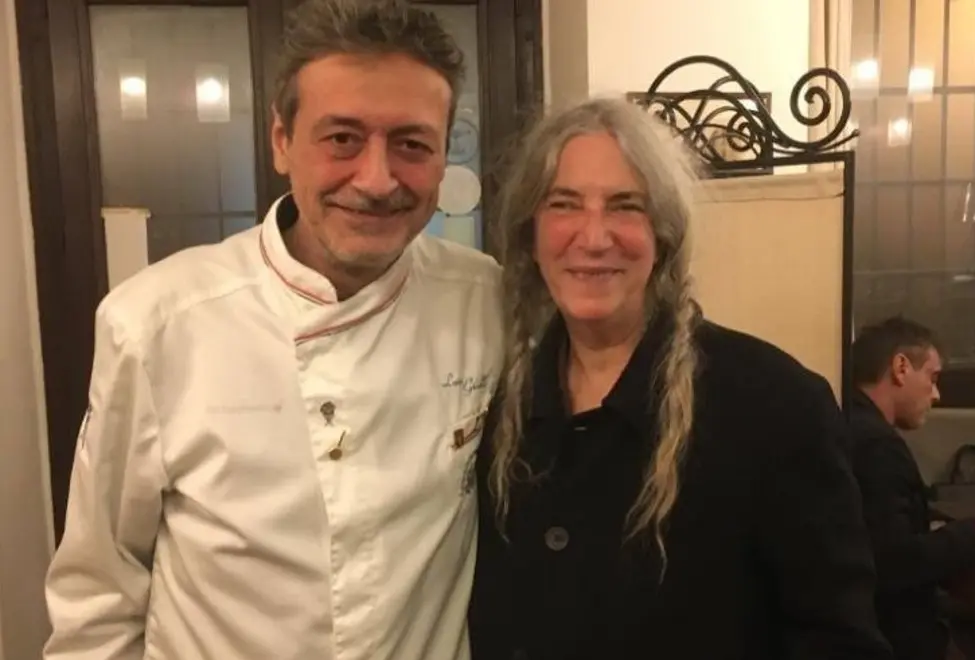 Patti Smith a Trieste con il ristoratore Luca Gioiello