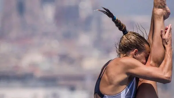 Tania Cagnotto of Italy in action during the women's 1m Springboard diving preliminaries of the 15th FINA Swimming World Championships at Montjuic Municipal Pool in Barcelona, Spain, 21 July 2013. ANSA/DAVID EBENER