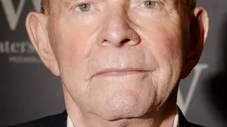 15 Oct 2013, London, England, UK --- Wilbur Smith attends a book signing at Waterstone's, Piccadilly. --- Image by © Rune Hellestad/Corbis