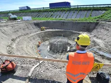 Un cantiere di Autovie Venete