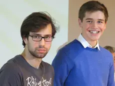 I due studenti premiati a Basovizza: il pordenonese Guido Narduzzi e il triestino Marcello Fonda