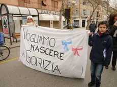 Una recente manifestazione a difesa del punto nascita di Gorizia