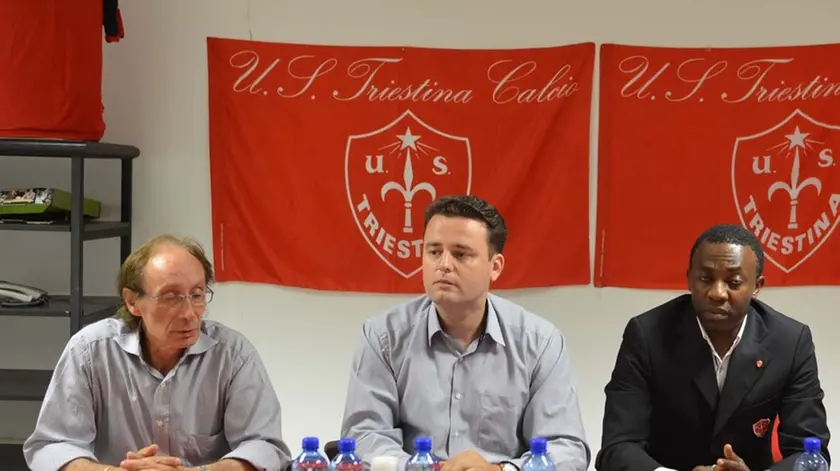 Foto Bruni 11.06.14 Triestina calcio:Sergio Vignoni ed il presid. Mehmeti