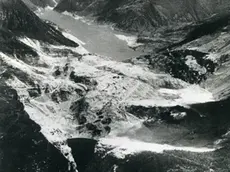 La valle del Vajont dopo la frana (foto Zanfron)