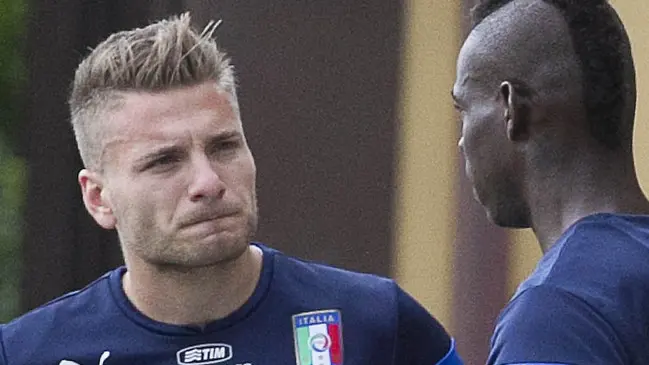 28.05.14, Coverciano, ritiro Nazionale Italiana in vista di Brasil 2014 nella foto: Ciro Immobile, Mario Balotelli