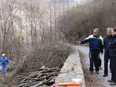 Luca Ciriani e Guglielmo Berlasso in Val Rosandra durante l'intervento del marzo 2012