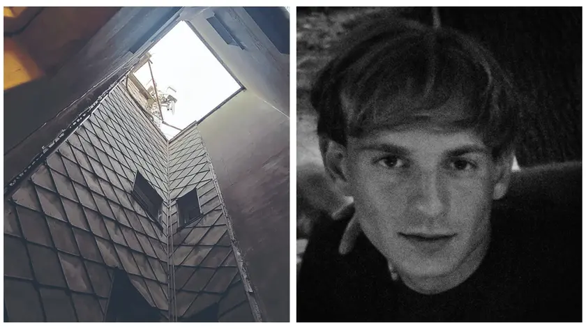 Il cortile in cui è precipitato Filippo Novello