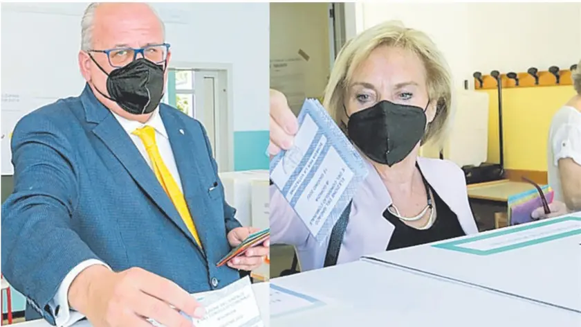 Ziberna e Fasiolo al voto. Foto Bumbaca
