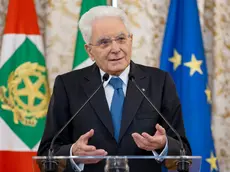 Il Presidente della Repubblica, Sergio Mattarella riceve al Quirinale i rappresentanti delle Accademie nazionali delle scienze dei Paesi del G7, in occasione del S7 + SSH7 Academic Summit, dal titolo "Science for the Future. Challenges, Responsibilities and Opportunities". In rappresentanza dell'Accademia nazionale dei Lincei, organizzatrice della conferenza, erano presenti il Presidente Roberto Antonelli e il Vice Presidente Giorgio Parisi, Roma 11 aprile 2024 ANSA/ Foto di Paolo Giandotti - Ufficio per la Stampa e la Comunicazione della Presidenza della Repubblica ANSA PROVIDES ACCESS TO THIS HANDOUT PHOTO TO BE USED SOLELY TO ILLUSTRATE NEWS REPORTING OR COMMENTARY ON THE FACTS OR EVENTS DEPICTED IN THIS IMAGE; NO ARCHIVING; NO LICENSING NPK