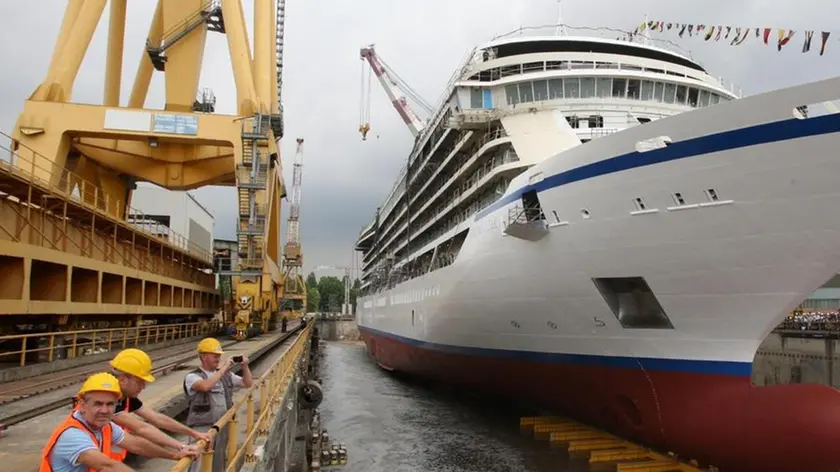 23/06/2014 Marghera - Varo della nave da crociera "Viking Star" per Viking Ocean Cruises alla Fincantieri nello stabilimento di Marghera