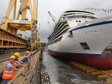 23/06/2014 Marghera - Varo della nave da crociera "Viking Star" per Viking Ocean Cruises alla Fincantieri nello stabilimento di Marghera