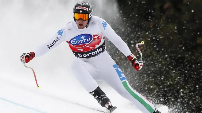 Dominik Paris of Italy speeds down the course during the men's Alpine skiing World Cup Downhill race in Bormio, Italy, 29 December 2011. ANSA/ANDREA SOLERO