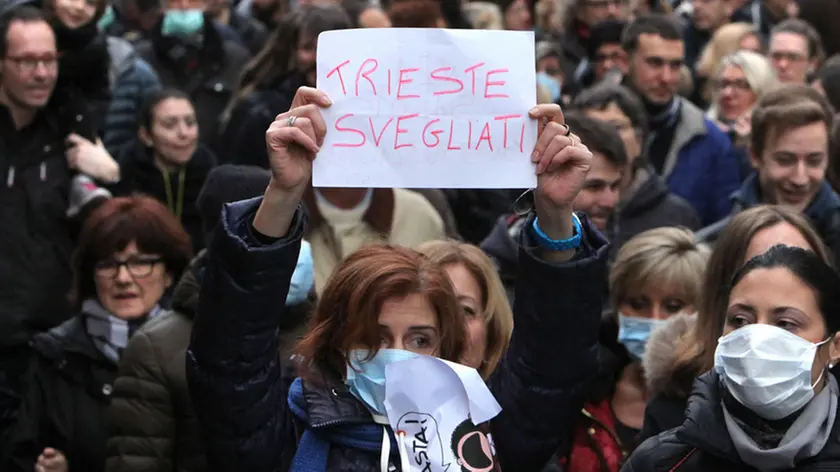 La protesta di fine gennaio contro la Ferriera di Servola