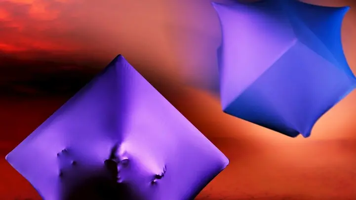 Abstract fantastic scenery of aliens coming to a mars-like dry red planet Performing artist Peter Jarvis Toronto Canada