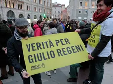 Lo striscione di Amnesty International “Verità per Giulio Regeni"