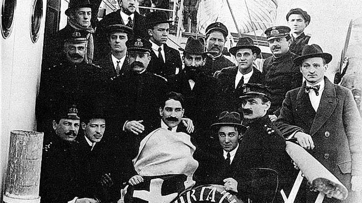 Irridentisti triestini sulla nave Adriatico nel gennaio del 1915