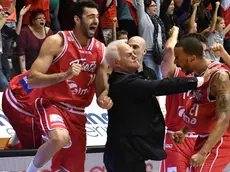 Foto Bruni 16.05.2018 Pallacanestro Alma-Montegranaro (play-off) Gara2- la gioia della vittoria, Dalmasson