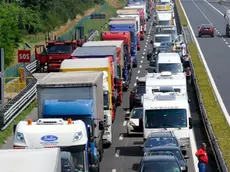 Aiello 15 Luglio 2013. Code fra Villesse e Palmanova per l' incidente in autostrada. Foto Petrussi Foto Press / Petrussi Diego