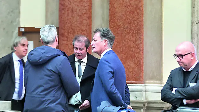 Alcuni degli avvocati presenti all’udienza in Corte d’assise d’appello per il processo a carico di Campanile Foto Lasorte