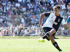 Paulo Dybala in azione durante la partita amichevole Juventus A-Juventus B a Villar Perosa, Torino, 14 agosto 2019 ANSA/ ALESSANDRO DI MARCO